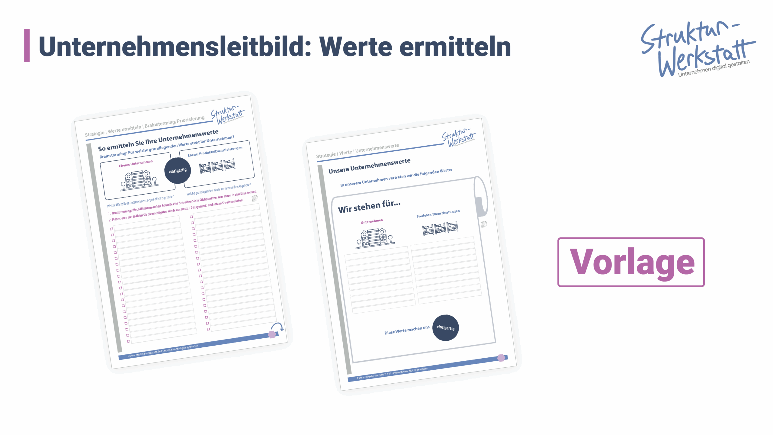 Vorlage zur Ermittlung von Unternehmenswerten für das Leitbild