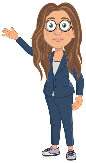 Tutorin Franziska zeigt auf relevante Inhalte