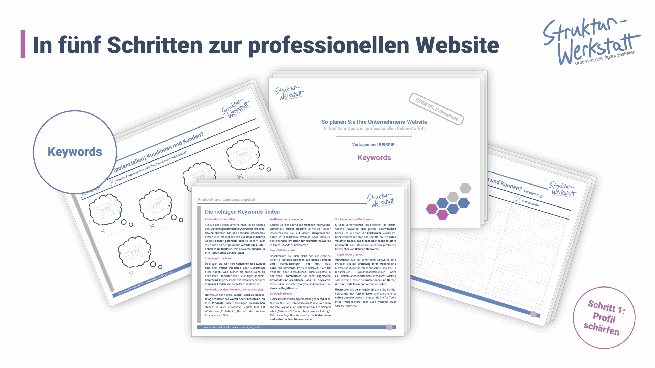Preview Video-Kurs Grundlagen der Website-Erstellung Schritt 1 Profil Keywords