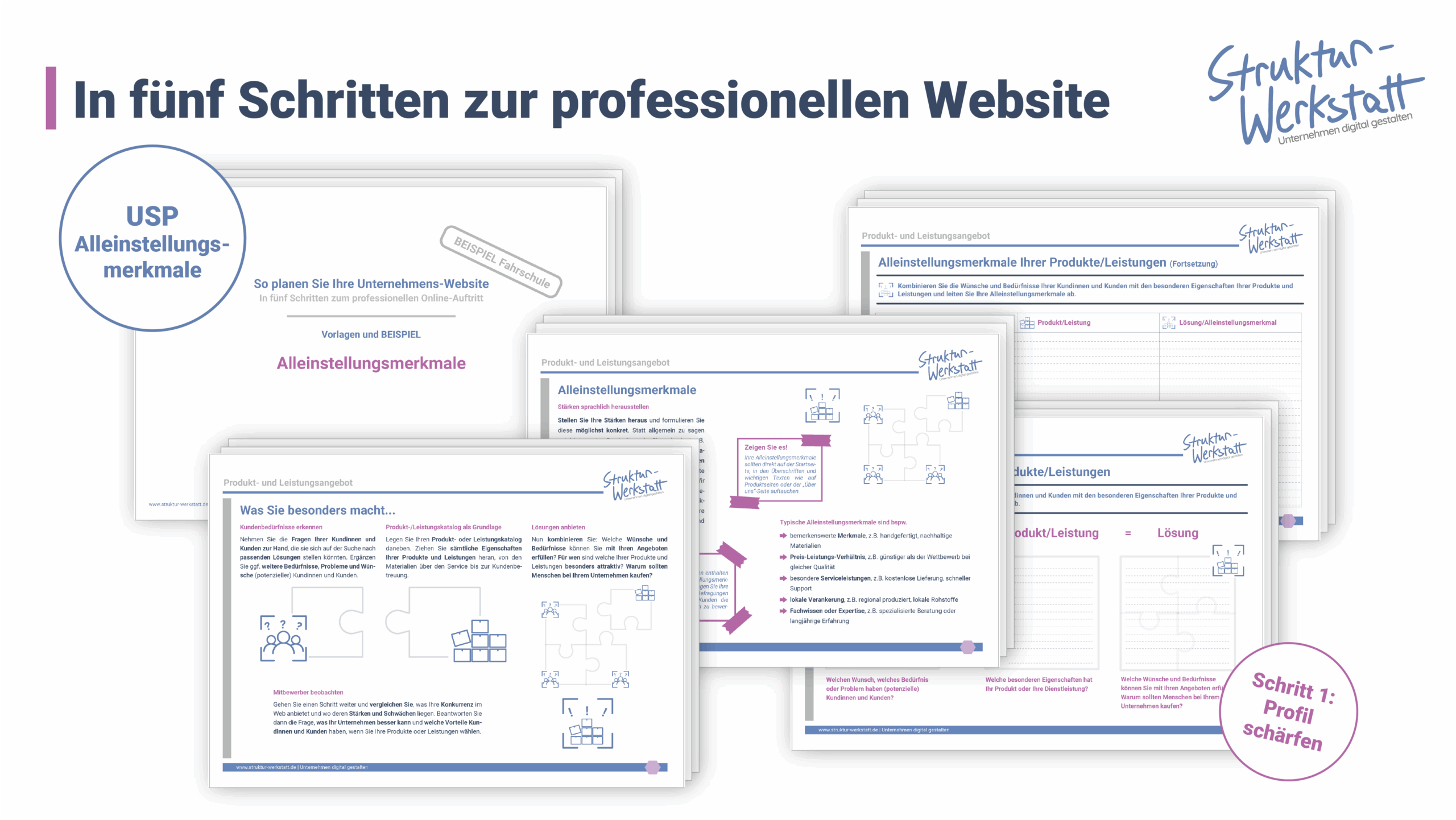 Preview Video-Kurs Grundlagen der Website-Erstellung Schritt 1 Profil USP