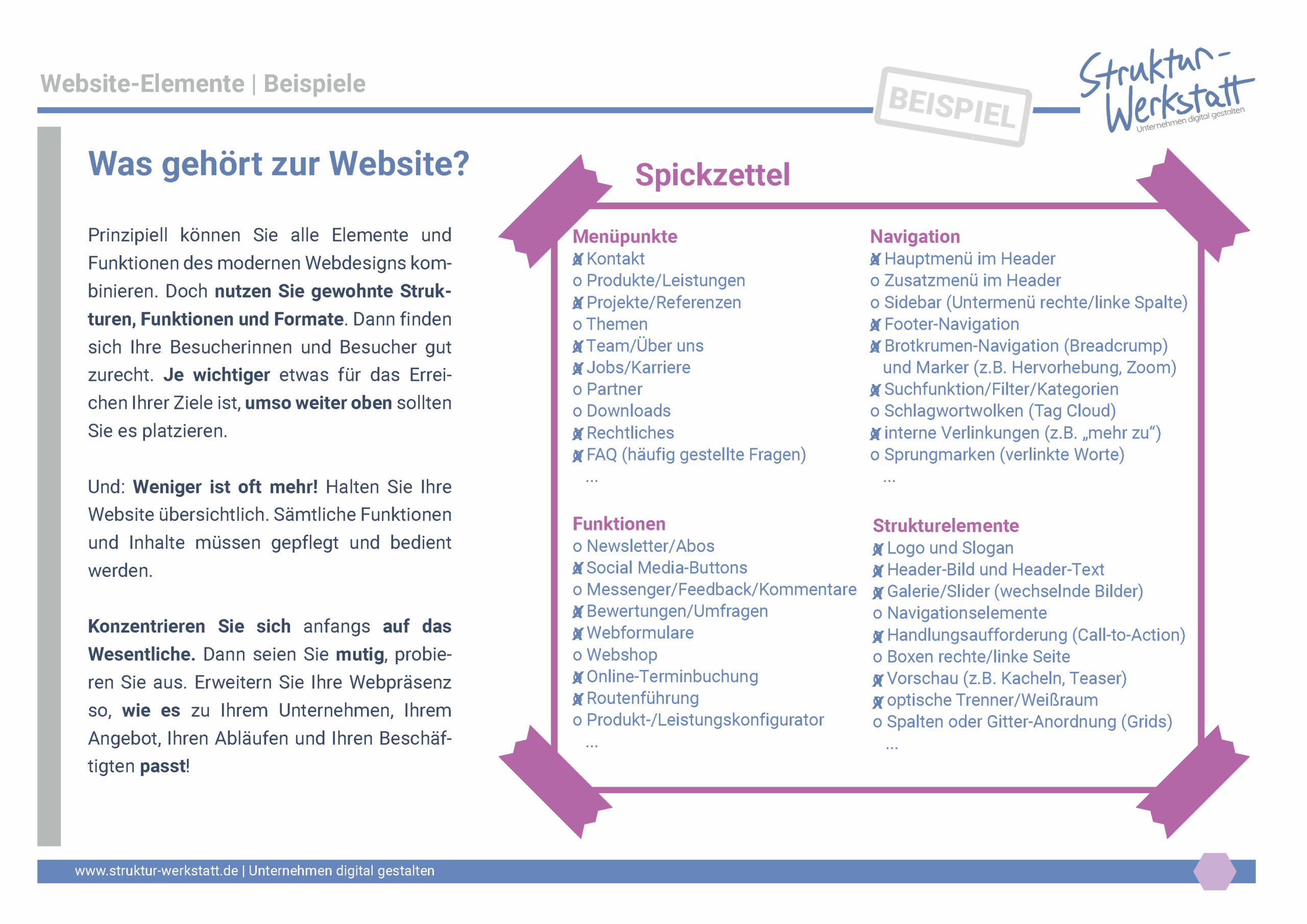 Preview Vorlage Grundlagen der Website-Erstellung Schritt 4 Struktur Bausteine