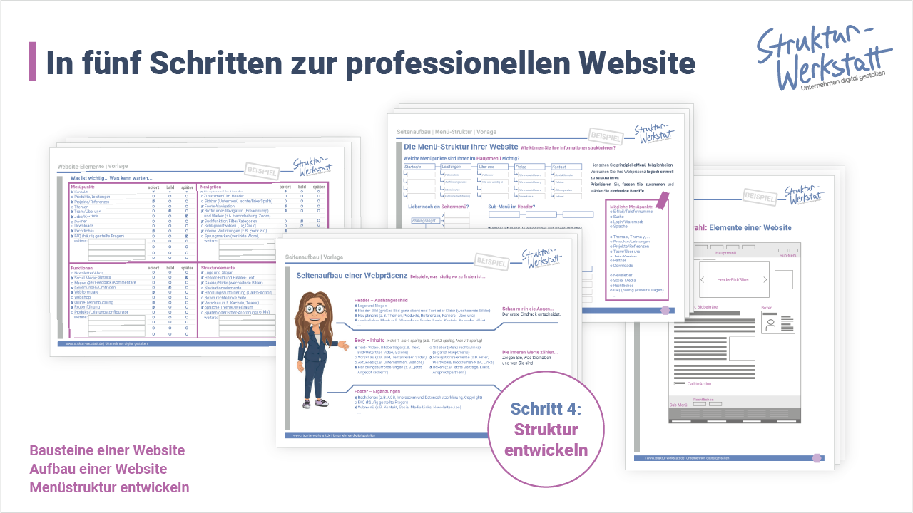 Preview Website Struktur und Navigation entwickeln