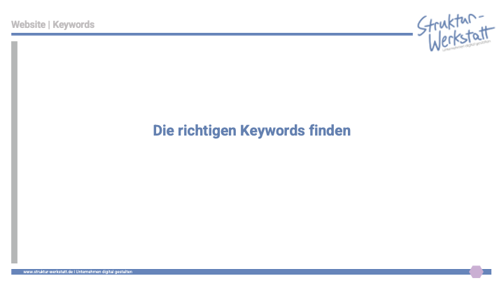 Preview Audio-Kurs Grundlagen der Website-Erstellung Schritt 1 Profil Keywords 1