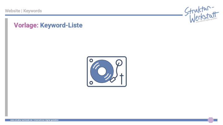 Preview Audio-Kurs Grundlagen der Website-Erstellung Schritt 1 Profil Keywords 3