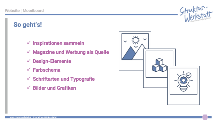 Preview Video-Kurs Grundlagen der Website-Erstellung Schritt 1 Profil Moodboard 1