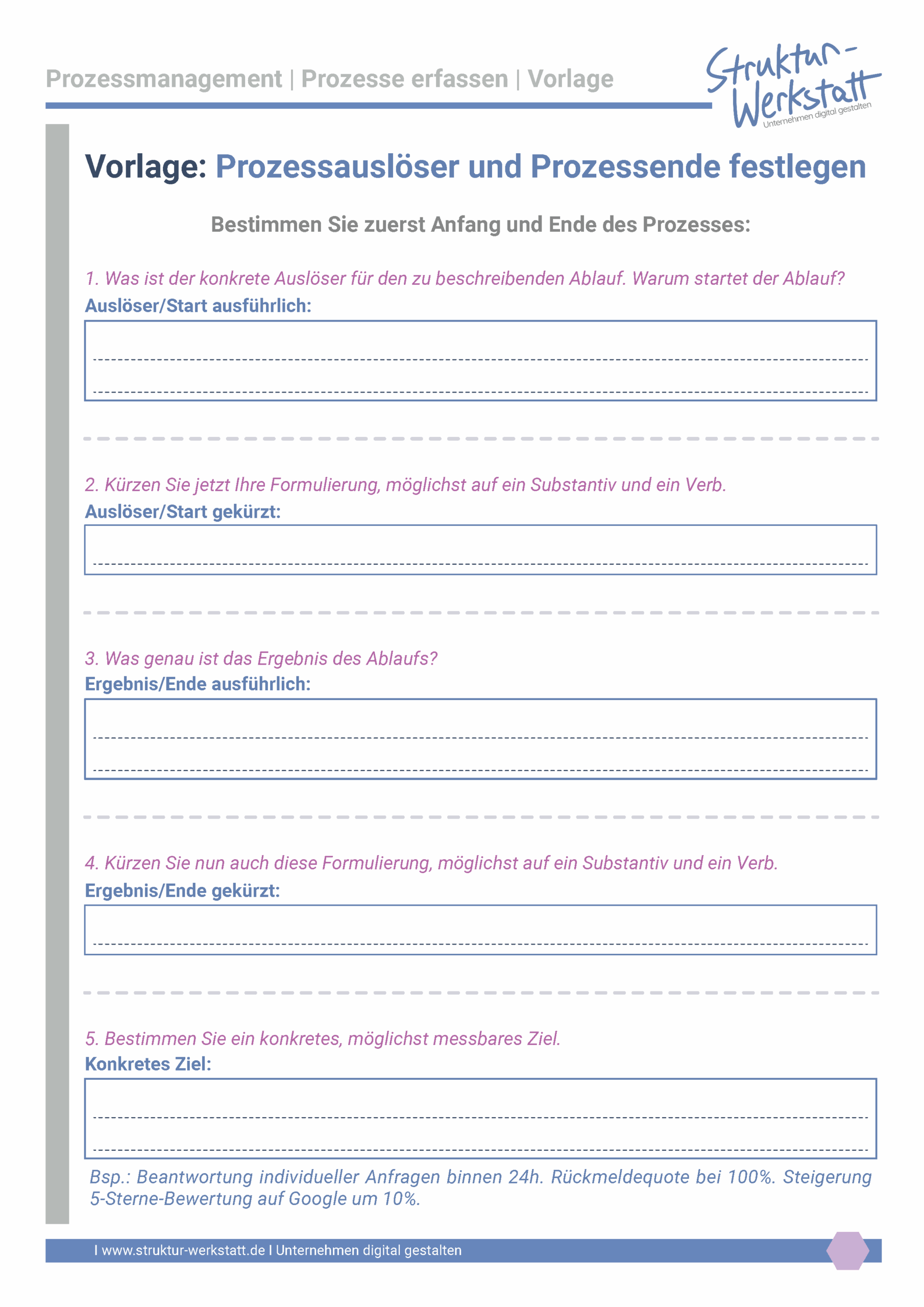 Preview Vorlage Prozesserfassung Schritt 1 Prozessgerüst