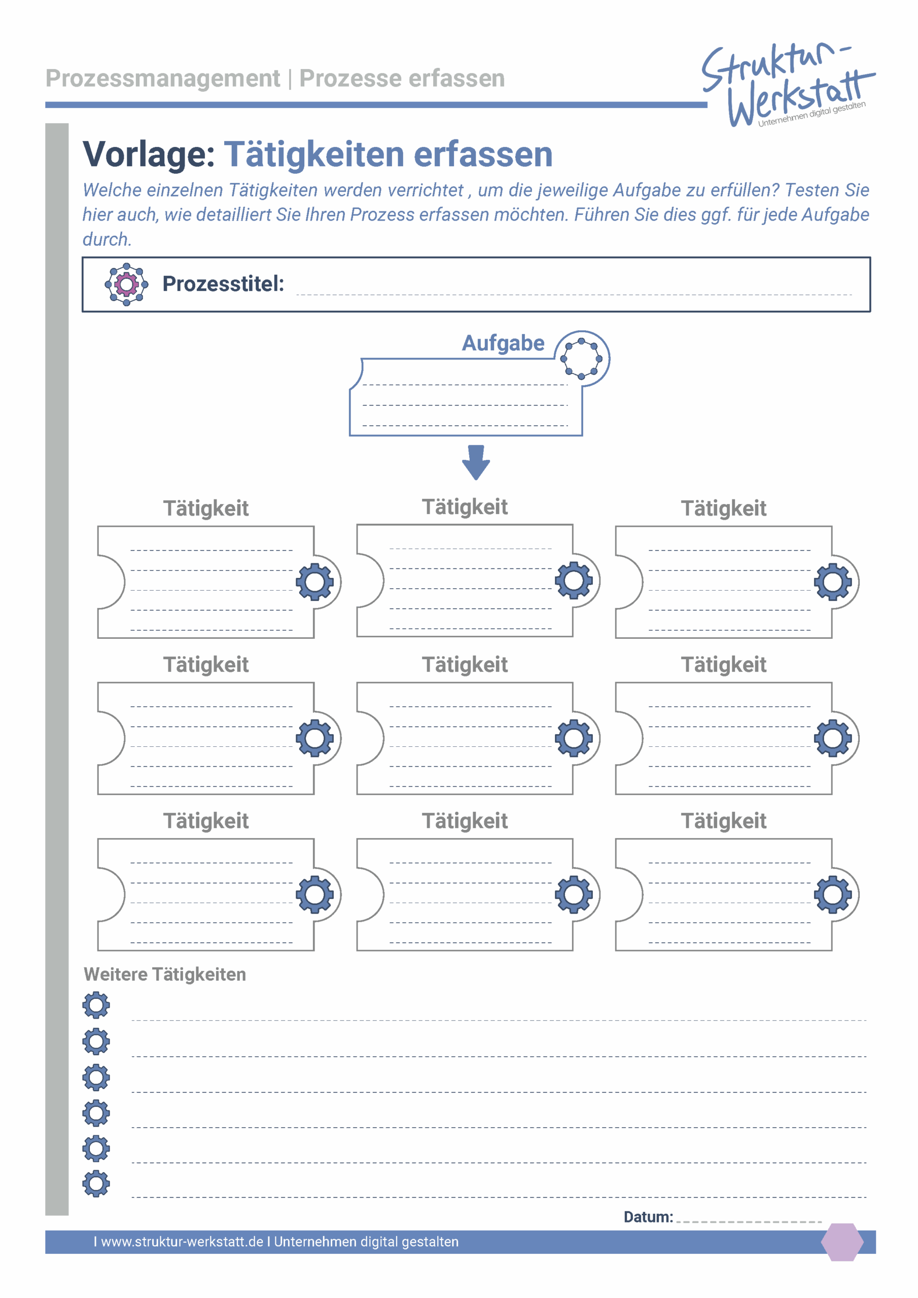 Preview Vorlage Prozesserfassung Schritt 3 Aufgabenkatalog