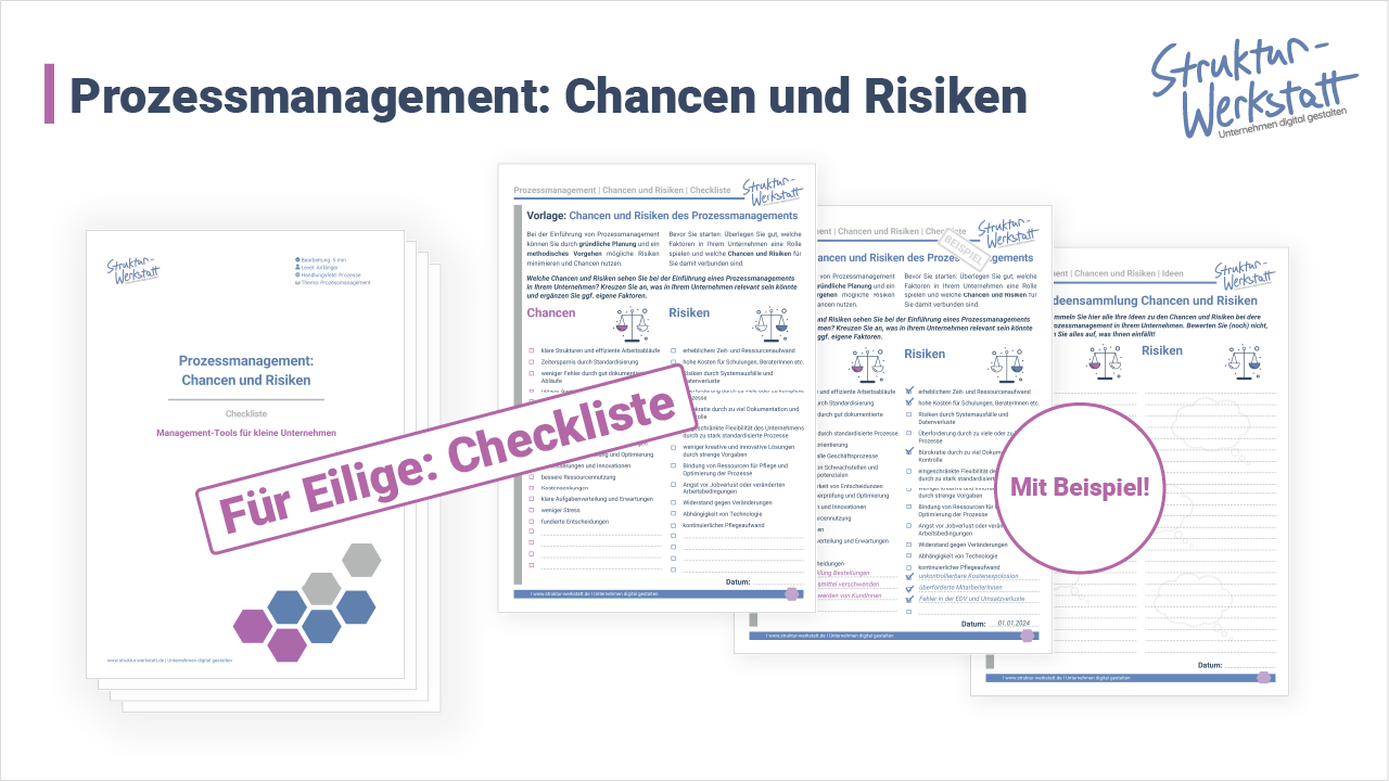 Preview Vorlagen Chancen Risiken im Prozessmanagement Checkliste für Eilige