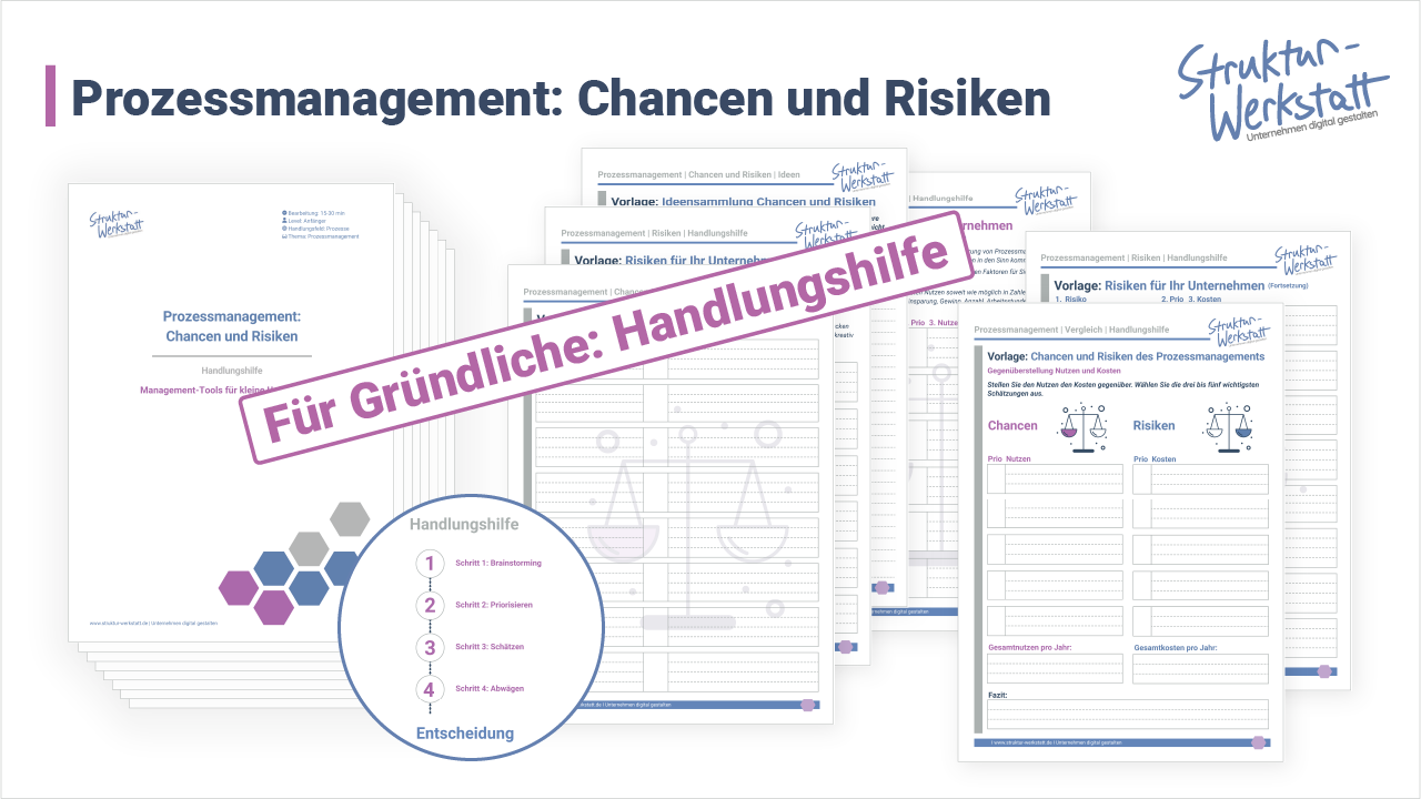 Preview Vorlagen Chancen Risiken im Prozessmanagement Checkliste für Gründliche
